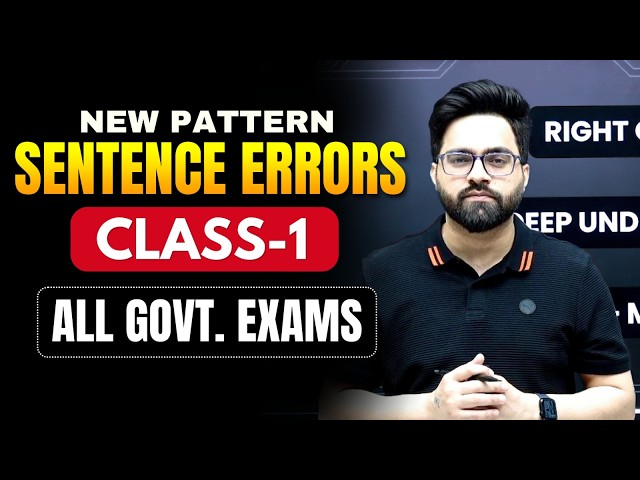 Errors | New Pattern | Level - 1 | SSC CGL/CHSL/CPO/MTS | Bank PO/Clerk | NDA/CDS | Tarun Grover