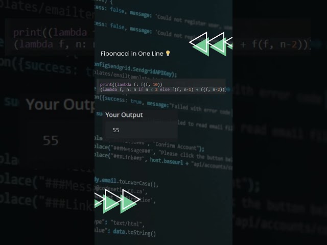 Fibonacci in One Line #codeislife #codelife #codingtricks