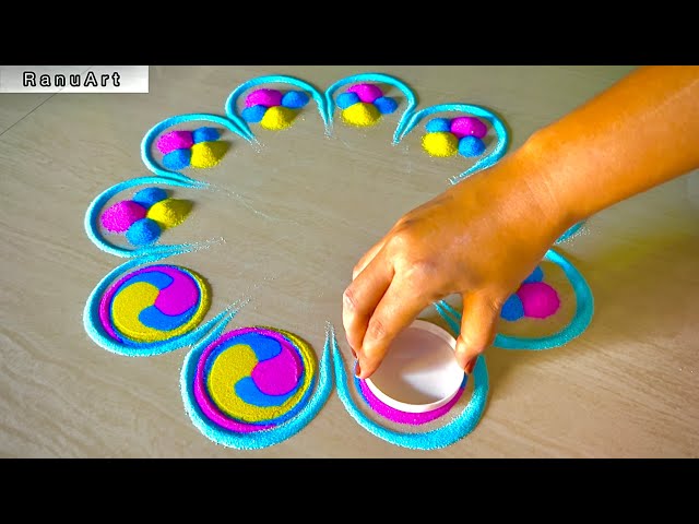Super Easy Rangoli Design for Beginners | Beautiful & Quick Rangoli Tutorial ✨Ranu Art