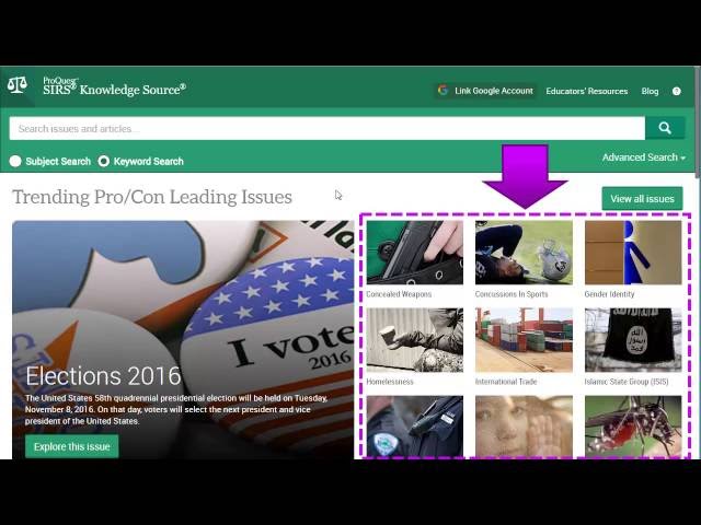 SIRS Knowledge Source database