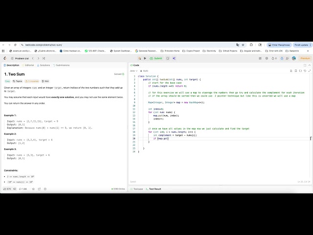 1. 2 sum leetcode java solution