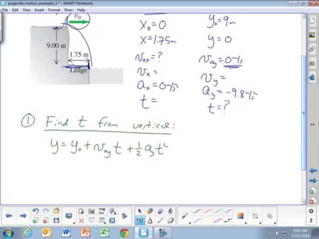 Projectile Motion Example Problems: Zero Launch Angle