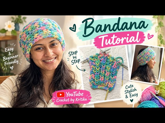 Easy Crochet Bandana Tutorial | Step-by-Step for Beginners | Crochet by Kritika