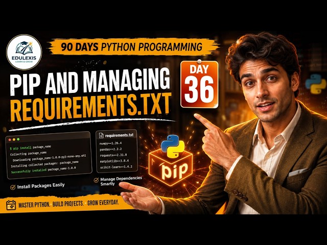 Day 36: Master PIP & requirements.txt in Python | Edulexis 90 Days Python Course