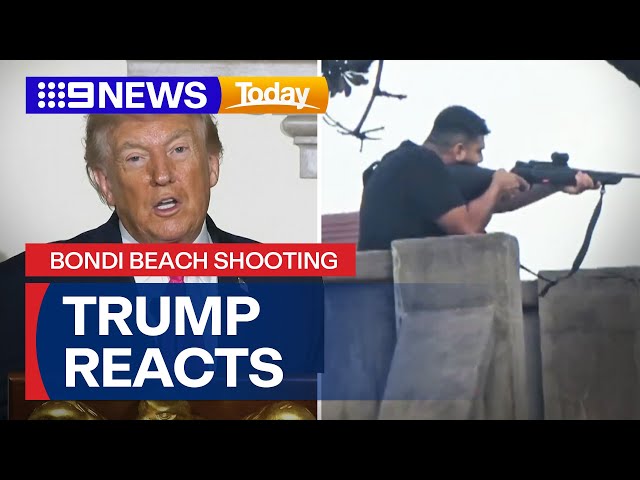 US President Trump reacts to Bondi Beach terror shooting | 9 News Australia