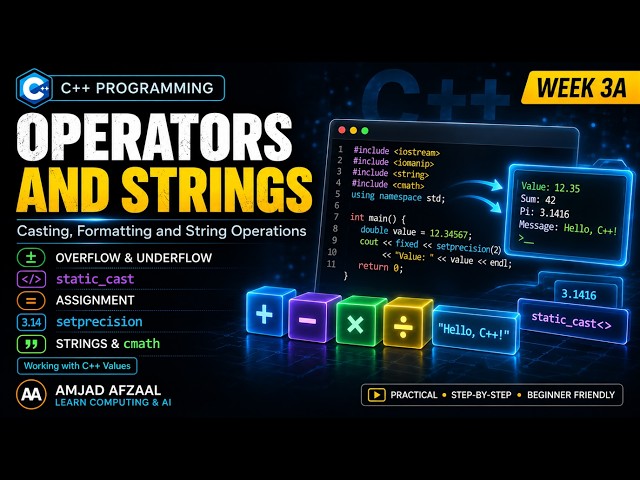 C++ Operators and Strings | C++ Programming [Lecture 3A]