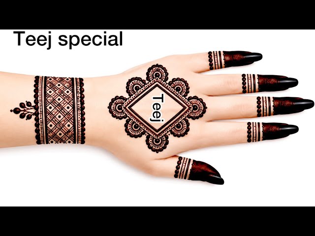 हरियाली तीज स्पेशल_ Simple Mehndi Design For Back Hand| Easy Mehndi Design |New Mehndi Design| #teej