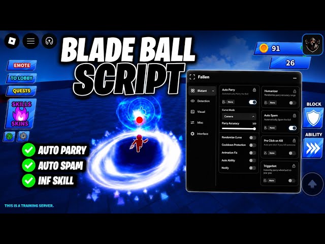 Blade Ball Script - NO KEY | Auto Parry, Auto Spam, Manual Parry, Auto Curve, Inf Skill & More!