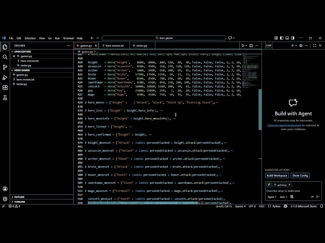 (check desc)python project : hero vs enemy (terminal game)