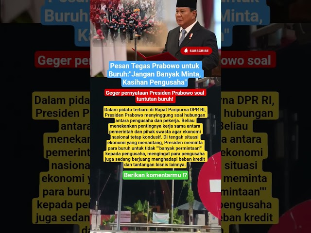 KOK GITU SAMA RAKYAT ‼️#short #presidenprabowo #buruh #viral #beritaterkini