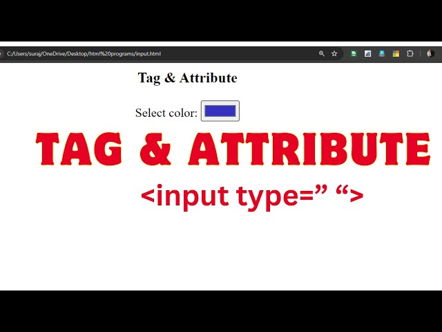 How to use input type tag and attribute in html@COMPUTEREXCELSOLUTION #html5