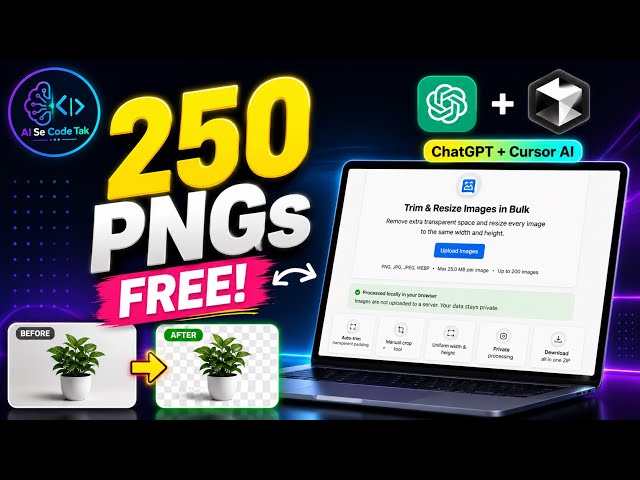250 Images ka Background FREE Mein Remove! 🤯 | ChatGPT + Cursor AI se Banaya App