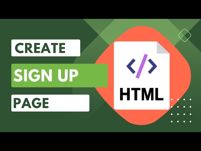 Create Signup Page | Html | Bootstrap