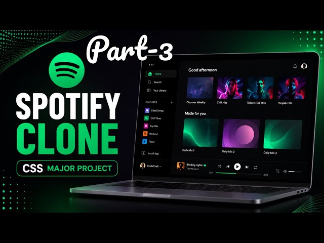 Spotify Clone using CSS 🔥 Full Project Tutorial | Web Development #coding #project #programming 