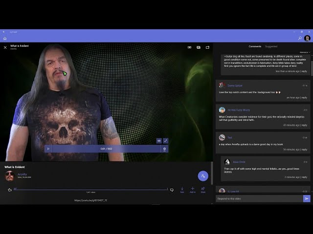 A quick glimpse at the MyTube! app for Windows 10 (no creator studio options)