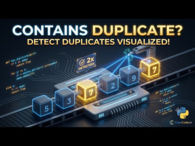 Contains Duplicate Visualized in Python | Neetcode 150 | program-1