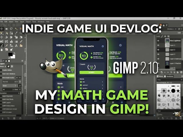 Designing the UI for My Math Mobile Game in GIMP