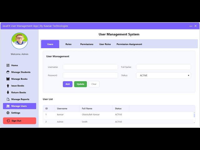 Complete User Management System Using JavaFX & MySQL