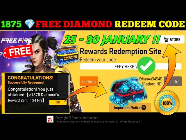 FREE FIRE REDEEM CODE TODAY  JANUARY REDEEM CODE FREE FIRE | FF REDEEM CODE TODAY 26 JANUARY 