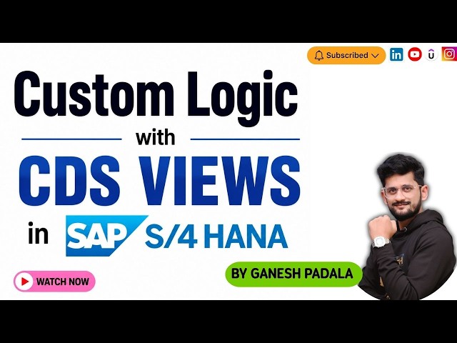 Custom logic with CDS views in SAP S4 HANA by @saps4hana-scm @ganeshsapscm