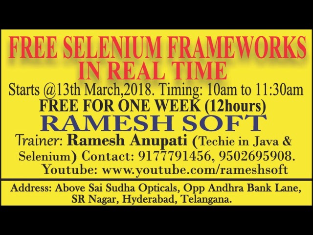 Selenium Real time Frameworks /Page Object Model/Data driven Framework/Hybrid framework