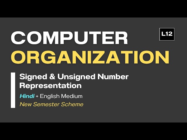 Number Representation | Signed & Unsigned | CS3001N | Polytechnic 3rd Semester | BTER