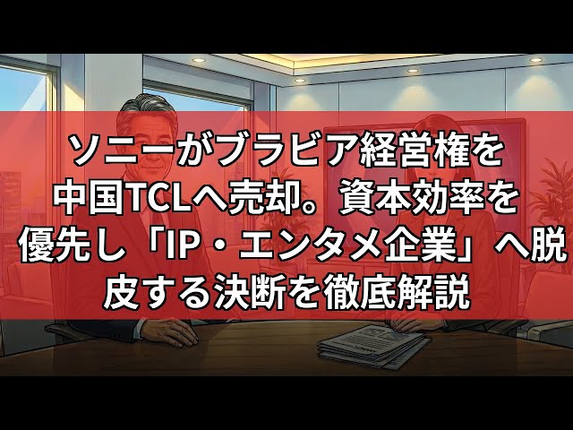 【特集】ソニーがブラビア経営権を中国TCLへ売却。シェア2%未満の苦境と「IP企業」へ完全脱皮する狙いを解説
