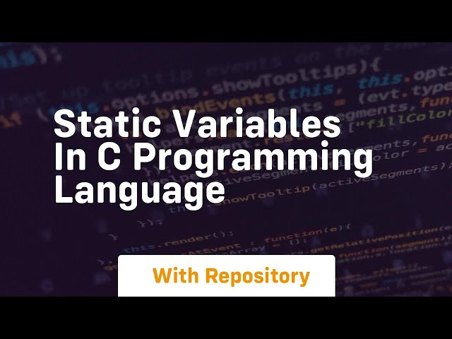Static variables in c programming language