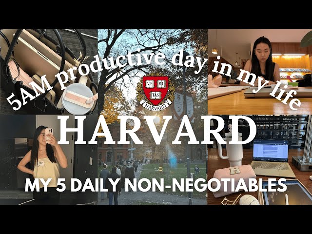 5AM harvard day in my life | 5 daily non-negotiables, study motivation, super productive, law school