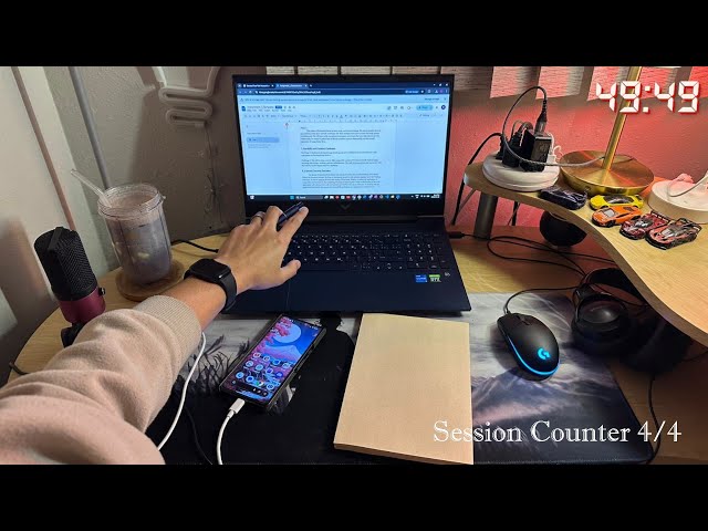 Study with me live pomodoro (50/10) | 4 hours | Rain sounds 🌧️ | The winter arc continues!