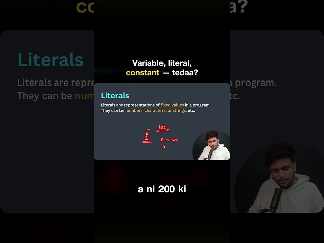 Literals vs. Variables vs. Constants | Python Basics