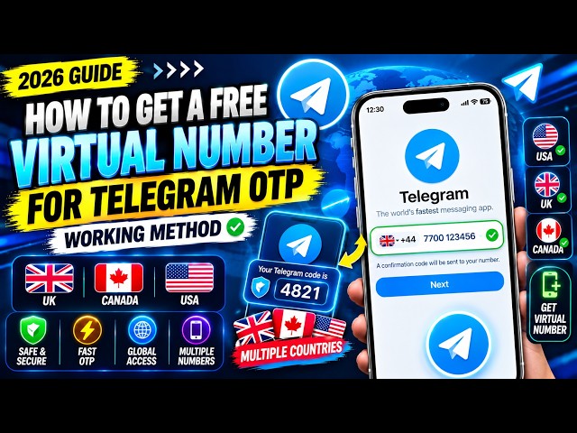 How to Get a Free Virtual Number for Telegram OTP | Working Method ✅