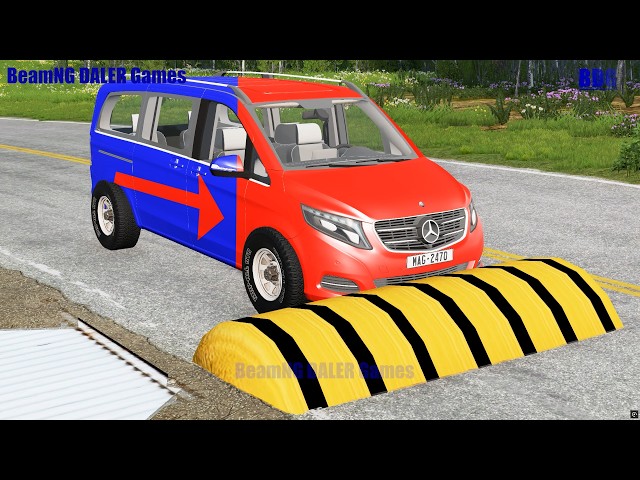 Cars vs Massive Magic Color Speed Bumps BeamNG DALER Games #1021 BeamNG.Drive