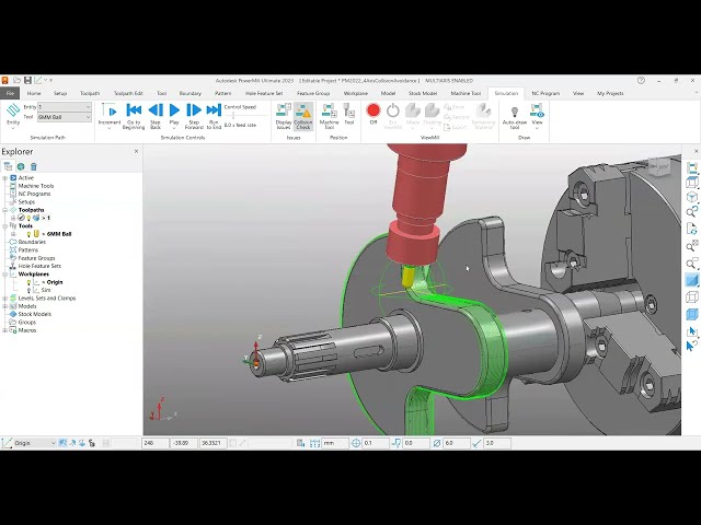 Autodesk PowerMill - 4 Axis - Automatic Collision Avoidance