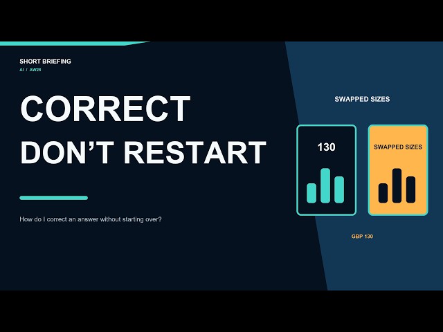 How do I correct an answer without starting over?