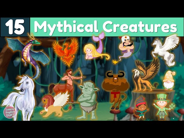 15 Mythical Creatures in English 🧜‍♀️ Fairytale Vocabulary for Kids | ESL Lesson with Pictures