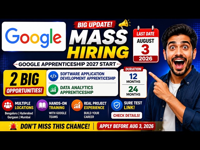 Google Off Campus Hiring 2026 | Multiple Apprenticeship Roles | Full Details