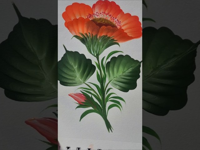 🌸 Easy One-Stroke Flower Painting That Looks Amazing! 😍🎨 #art #floraart #shorts