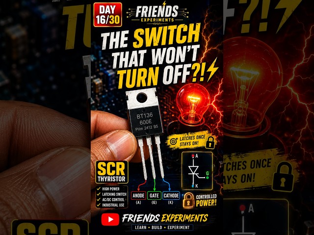 The Electronic Switch That Won’t Turn Off! ⚡ (Day 16/30: SCR Thyristor)