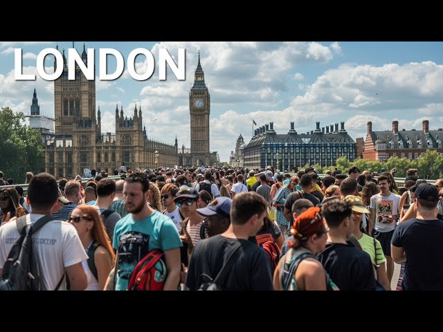 🇬🇧 LONDON WALK, BUSY STREETS OF CENTRAL LONDON DURING A MAGICAL SUNSET WALK, BIG BEN, LONDON EYE, 4K