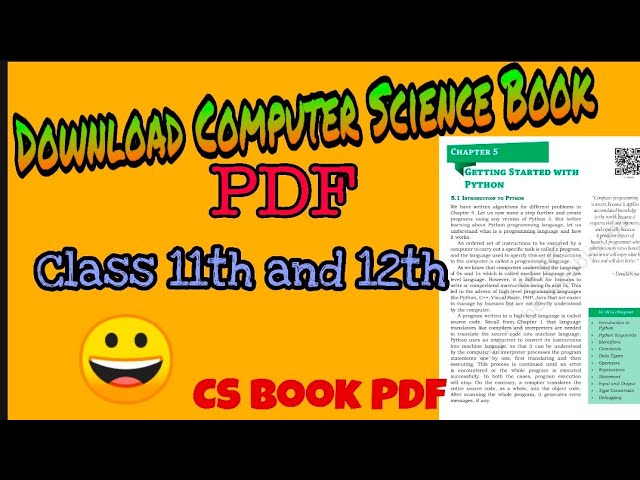 How To Download Computer Science Python Book PDF Of Class 11th and Class 12th |  CS NCERT PDF 11, 12