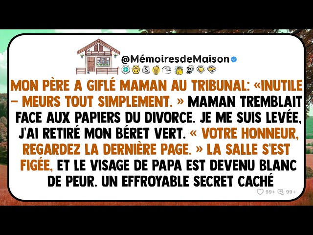 Mon père a giflé maman au tribunal: « Inutile — meurs tout simplement. » Maman tremblait face aux...