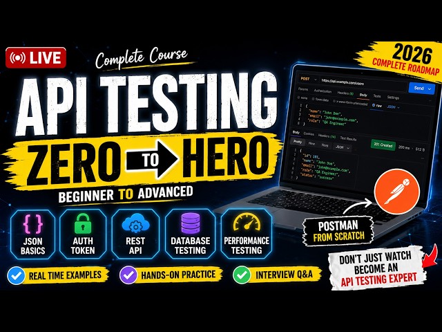 API Testing Mastery | Zero to Hero 🚀 Complete Course for Beginners to Advanced | Live