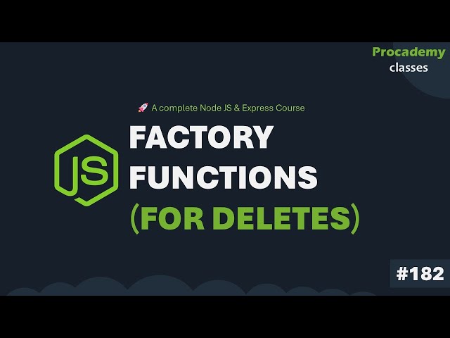 Factory Functions - Part 1 | Part #182