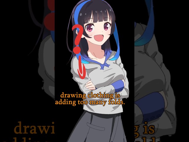 Mistake When Drawing Cloth - Quick Art Tips #art #sketch #shorts #tutorial #drawingtutorial #anime