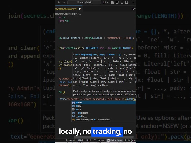 Stop Reusing Passwords — Build This Python Password Generator Instead  #coding #python