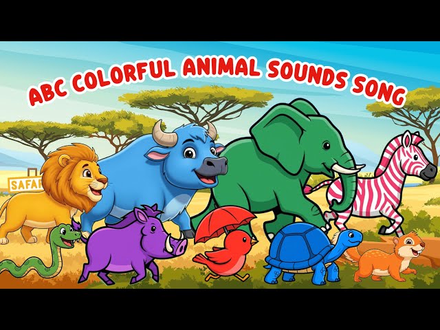 ABC Colorful Safari Animal Song 0118 | ABCs & Colors Learning Song For Kids | Little Bunny Learns