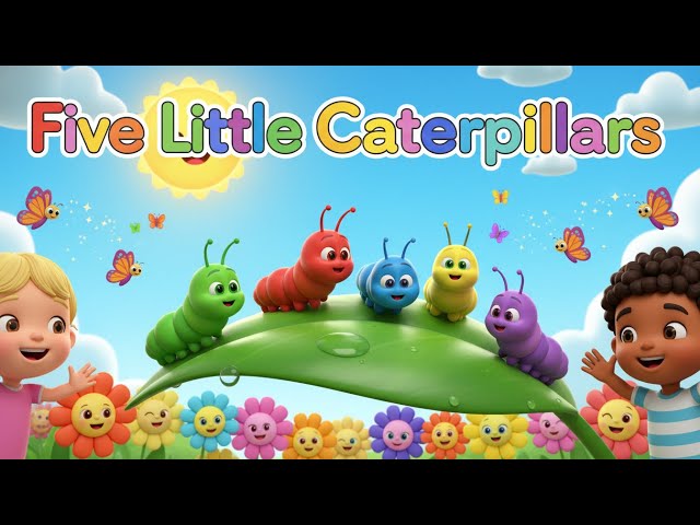 Five Little Caterpillars | Fun Learning Rhyme for Kids | kids rhymes in english