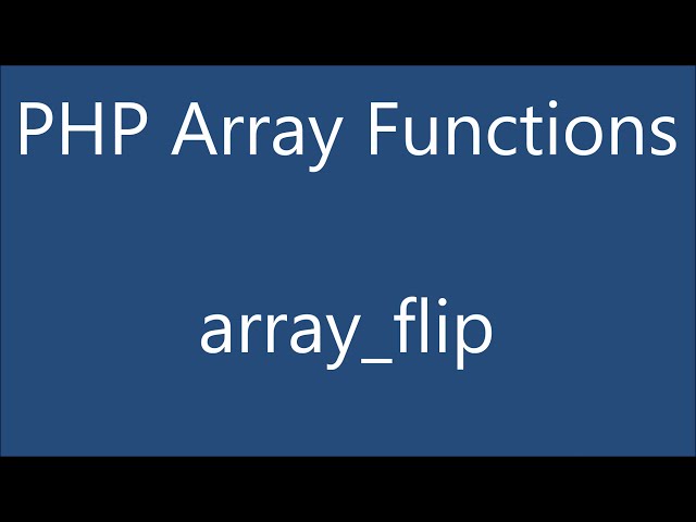 Array Flip | PHP Array Function