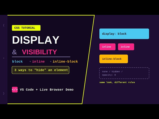 🔥 CSS Display & Visibility | Block, Inline, Inline-Block, None aur Opacity